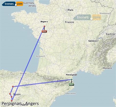 How to get from Angers to Perpignan by train, plane, bus or car